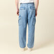 Pantalon cargo en coton denim bleach homme