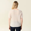 Pull manches courtes creme femme