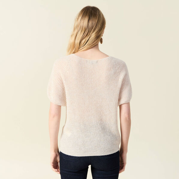 pull manches courtes creme femme Pull manches courtes creme femme