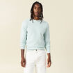 Pull fin col rond manches longues bleu clair homme