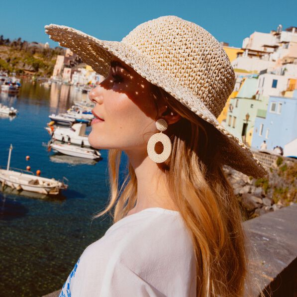 chapeau tresse ecru femme Chapeau tressé ecru femme