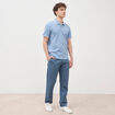 Pantalon regular longueur 32 bleu fonc&eacute; homme