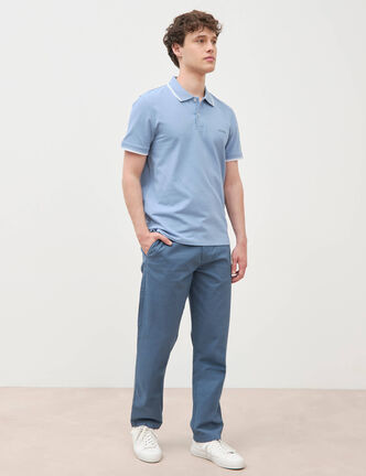 Pantalon regular longueur 32 bleu fonc&eacute; homme