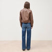 Blouson manches longues similicuir marron femme
