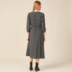 Robe droite 3/4 col v manches fluides noir femme