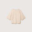 Pull droit court col v manches courtes ivoire femme