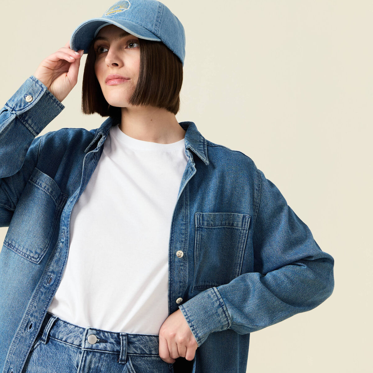 Surchemise en jean denim used femme