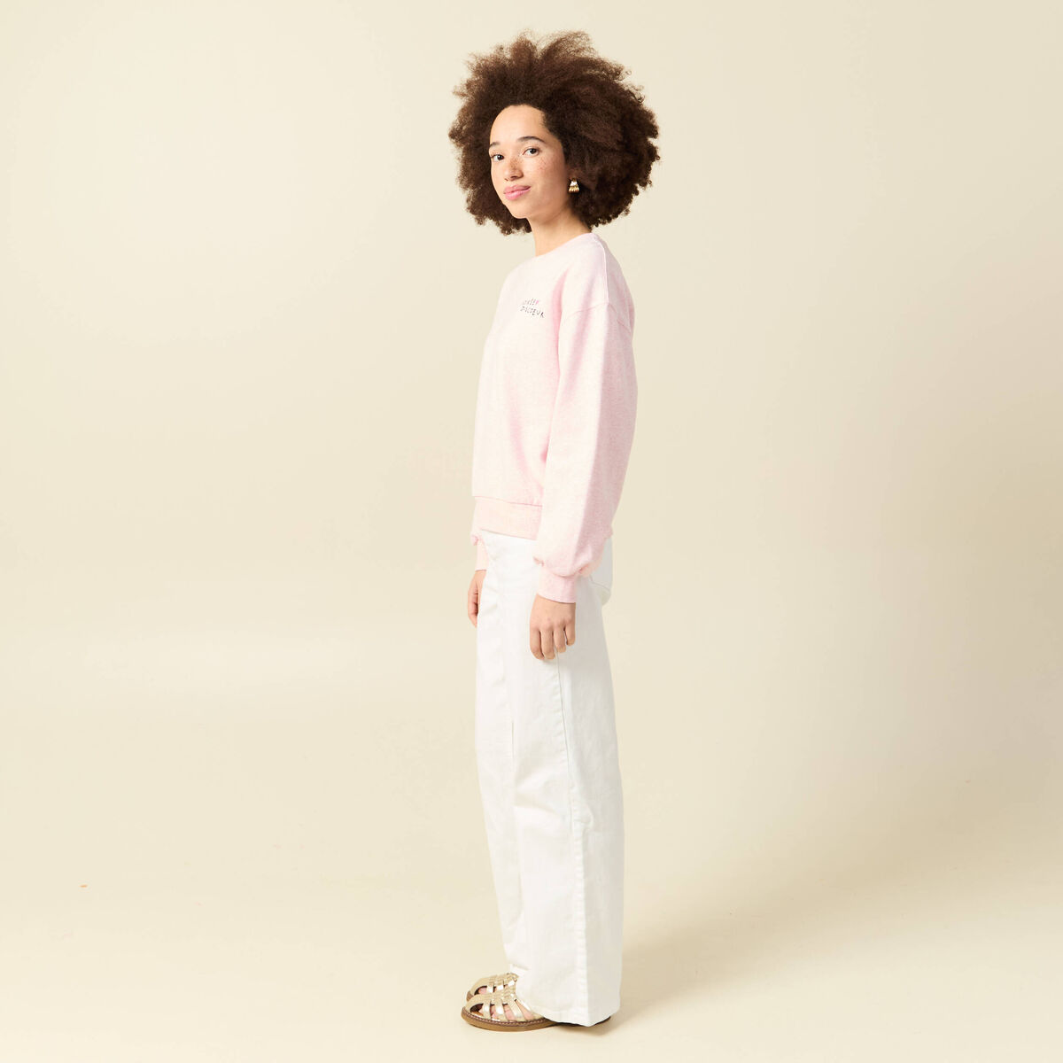 Sweat Atelier Beguin x Bonobo rose poudr&eacute;e femme