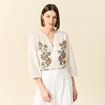Blouse manches 3/4 blanc femme