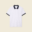 Polo cintr&eacute; en coton manches courtes blanc homme