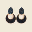 Boucles d'oreilles bleu canard femme
