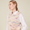 Pull sans manches ajouré creme femme
