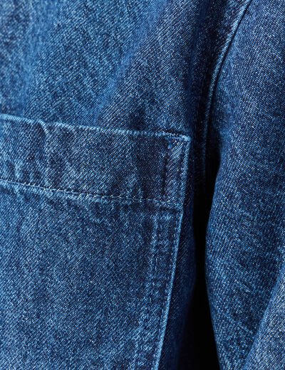 Surchemise en jeans coton coupe droite denim stone homme