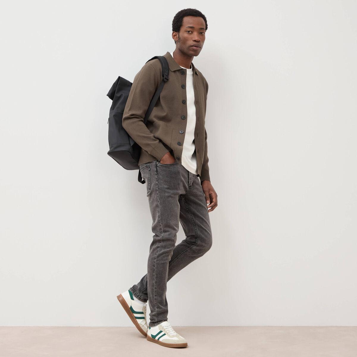 Jeans skinny tapered denim snow noir homme