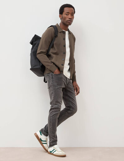 Jeans skinny tapered denim snow noir homme