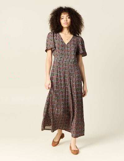 Robe longue éco-responsable noir femme