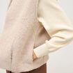 Gilet droit sans manches col rond ivoire femme