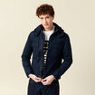 Blouson col montant &agrave; capuche bleu marine homme