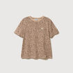 T-shirt droit col rond manches courtes sable femme