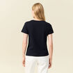 T-shirt manches courtes bleu marine femme