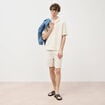 Bermuda coupe droite beige homme
