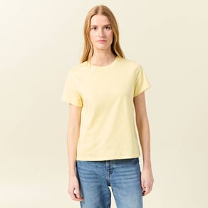t shirt manches courtes jaune clair femme T-shirt manches courtes jaune clair femme