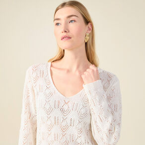 Pull éco-responsable ecru femme