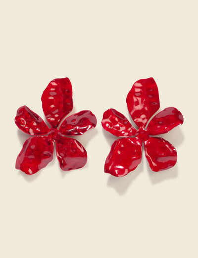 Boucles d'oreilles rouge femme