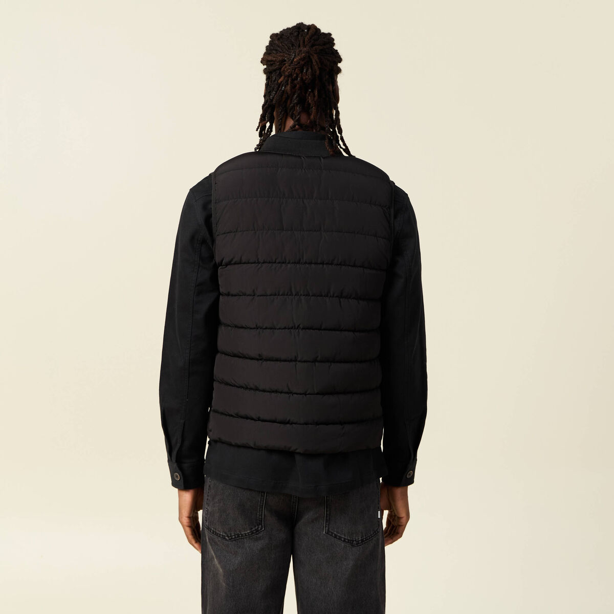 Doudoune courte sans manches noir homme