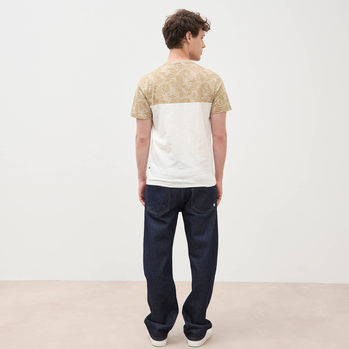 T-shirt manches courtes beige moyen homme