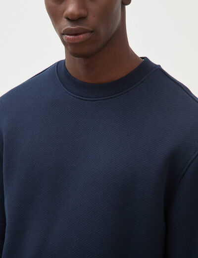 Sweat manches longues bleu marine homme