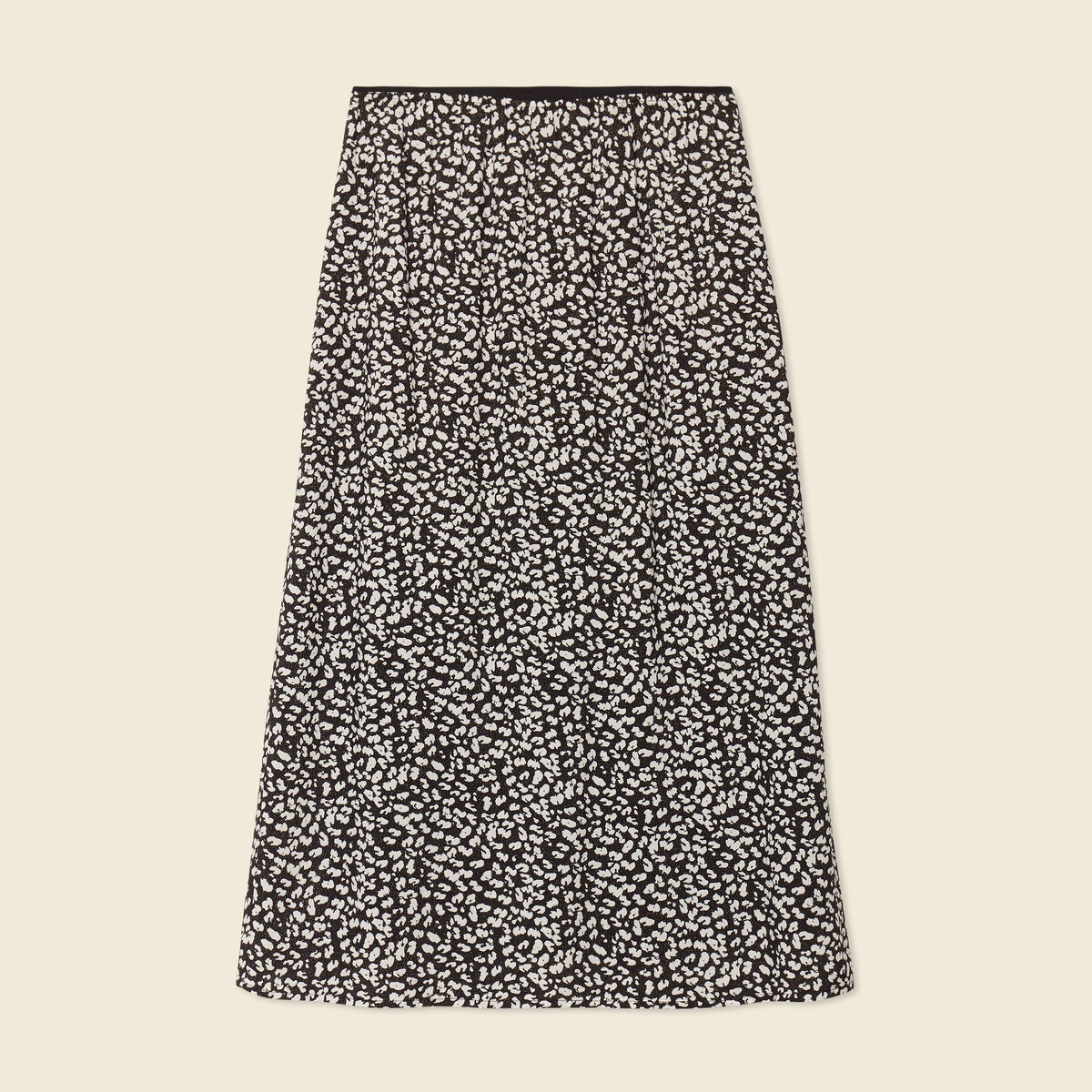 Jupe longue trapèze noir femme
