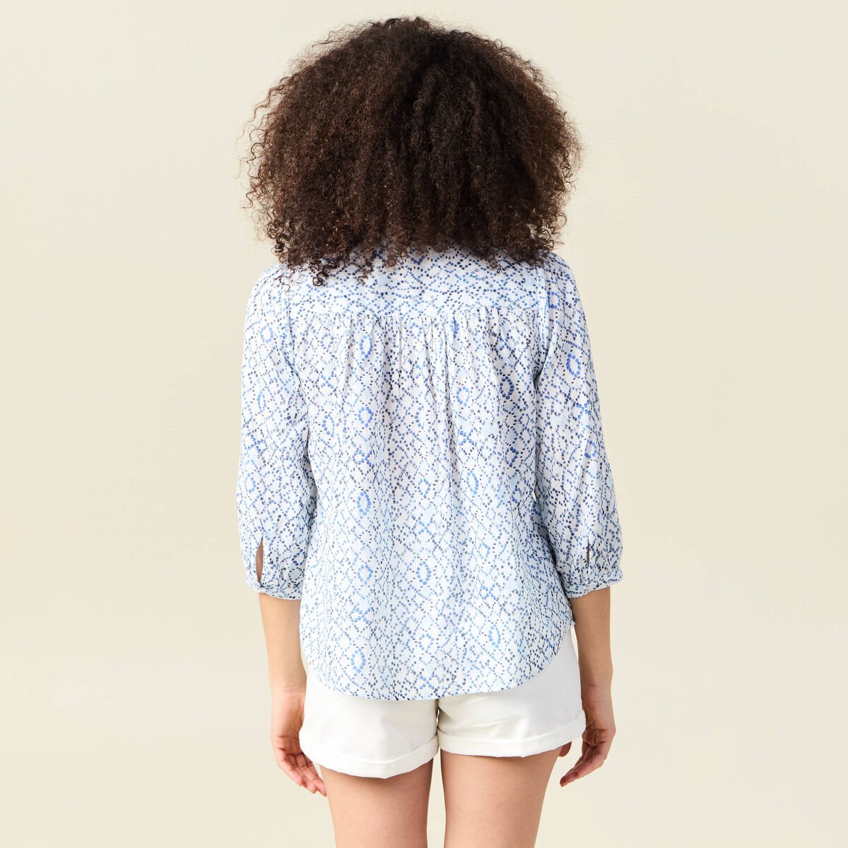 Chemise à manches longues bleu femme