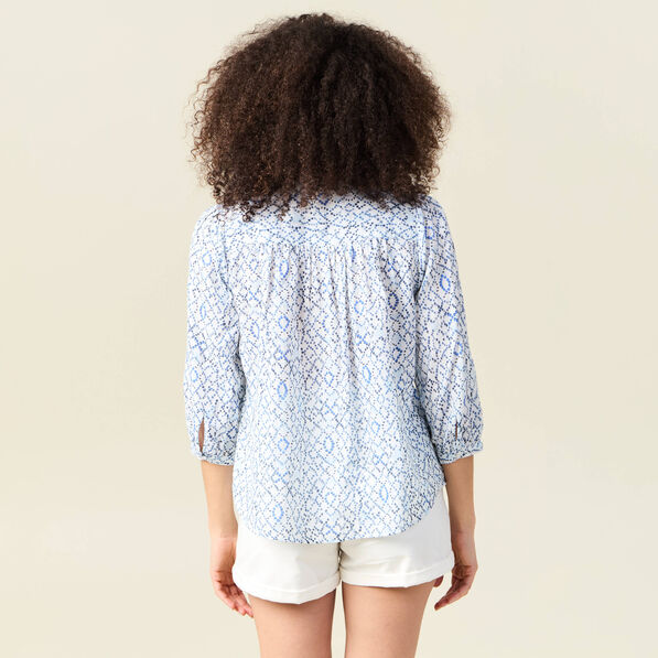 Chemise à manches longues bleu femme