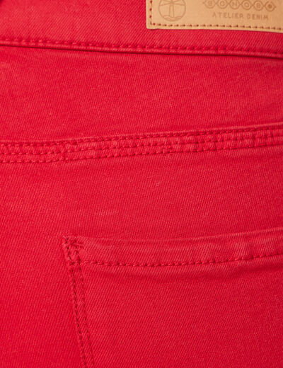 Pantalon slim rouge foncé femme