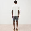 Polo manches courtes col cubain ecru homme