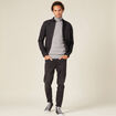 Chemise manches longues gris fonc&eacute; homme