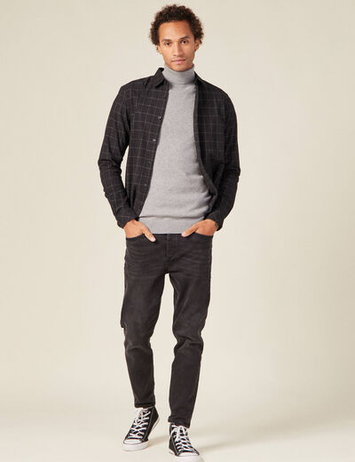 Chemise manches longues gris foncé homme