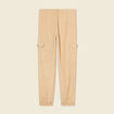 Pantalon éco-responsable beige femme
