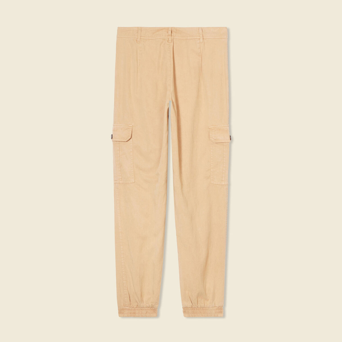 Pantalon éco-responsable beige femme