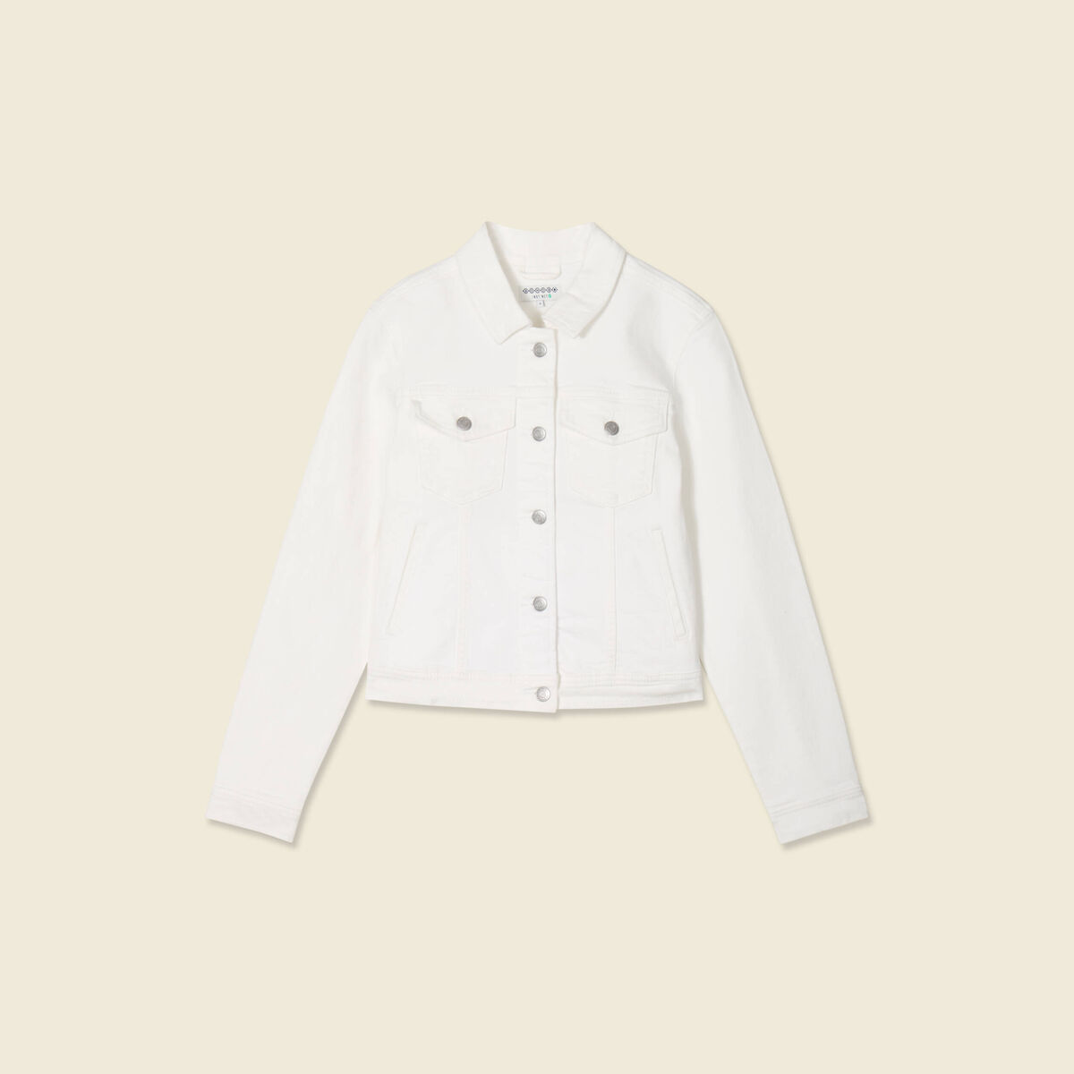Blouson en jean denim blanc femme