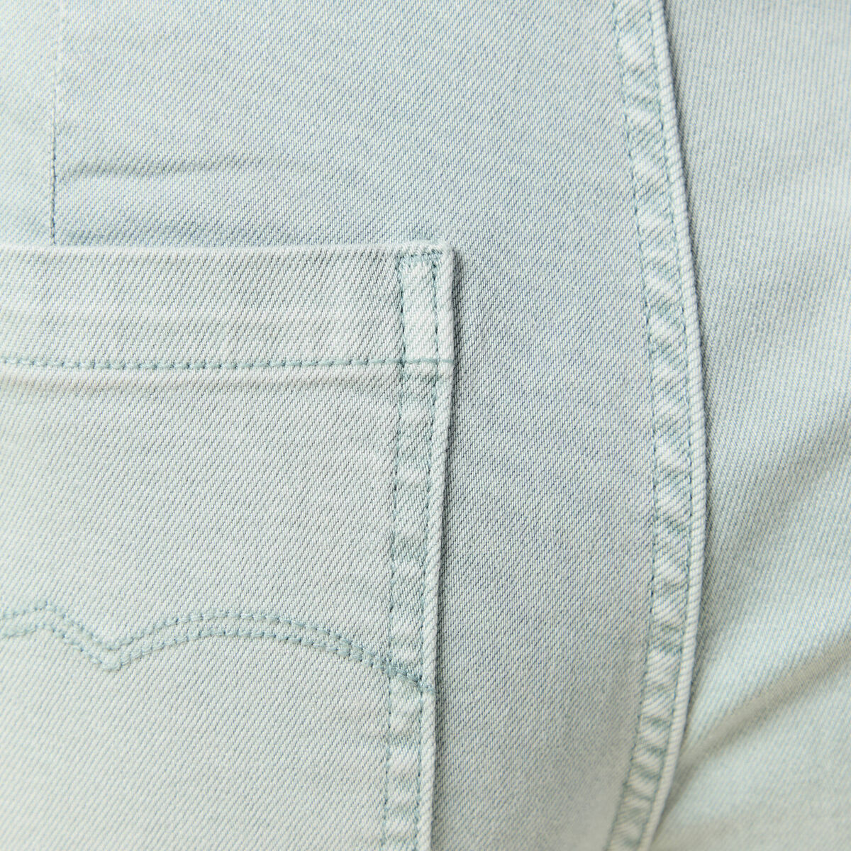 Jeans large cropped taille haute bleu gris femme