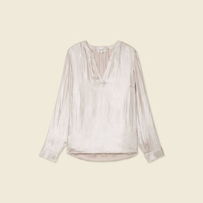 blouse manches longues irisee gris argent femme Blouse manches longues irisée gris argent femme