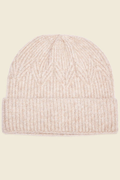 Bonnet éco-responsable beige femme
