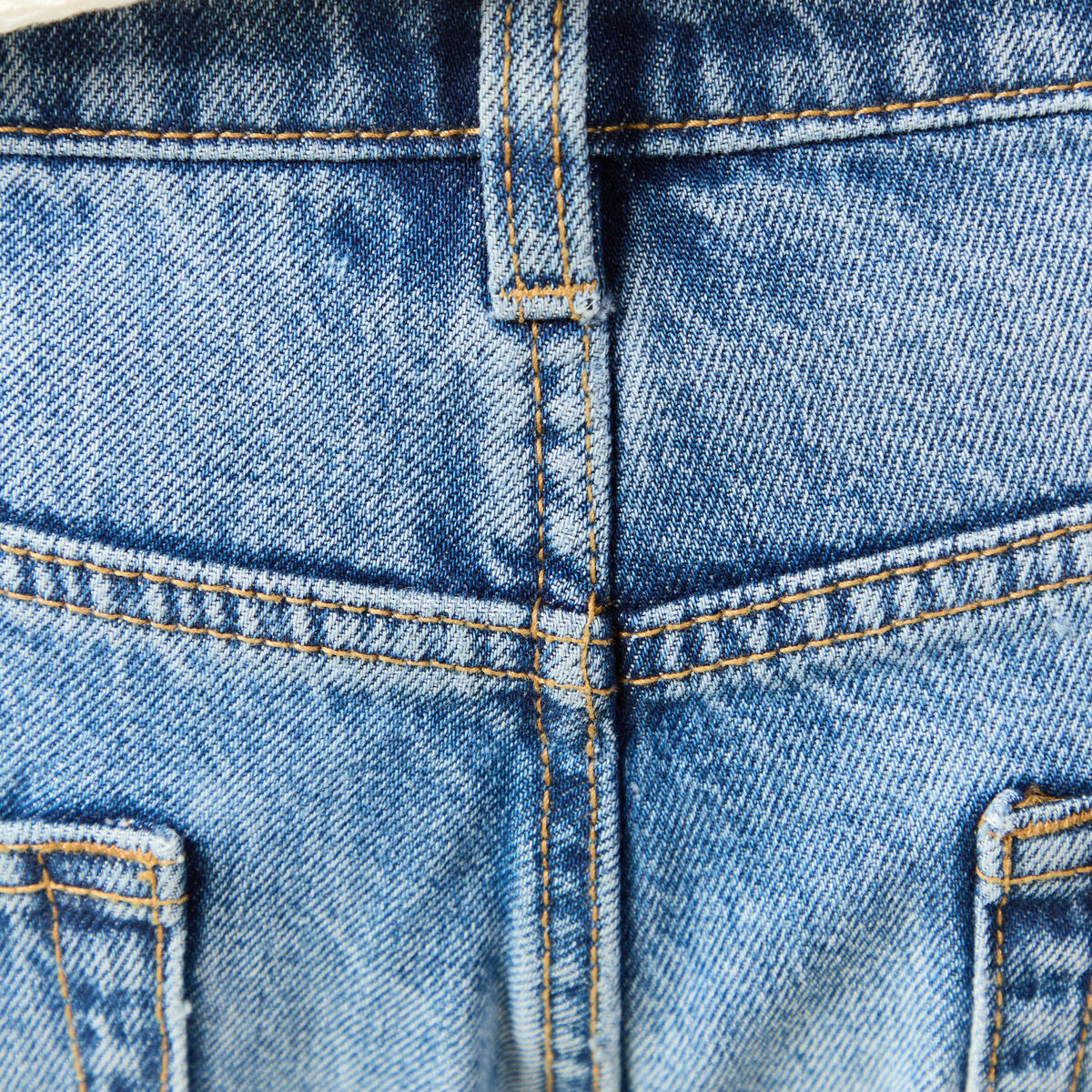 Jeans straight longueur 32 en coton denim stone homme