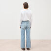 Jeans large taille haute denim baby bleu femme