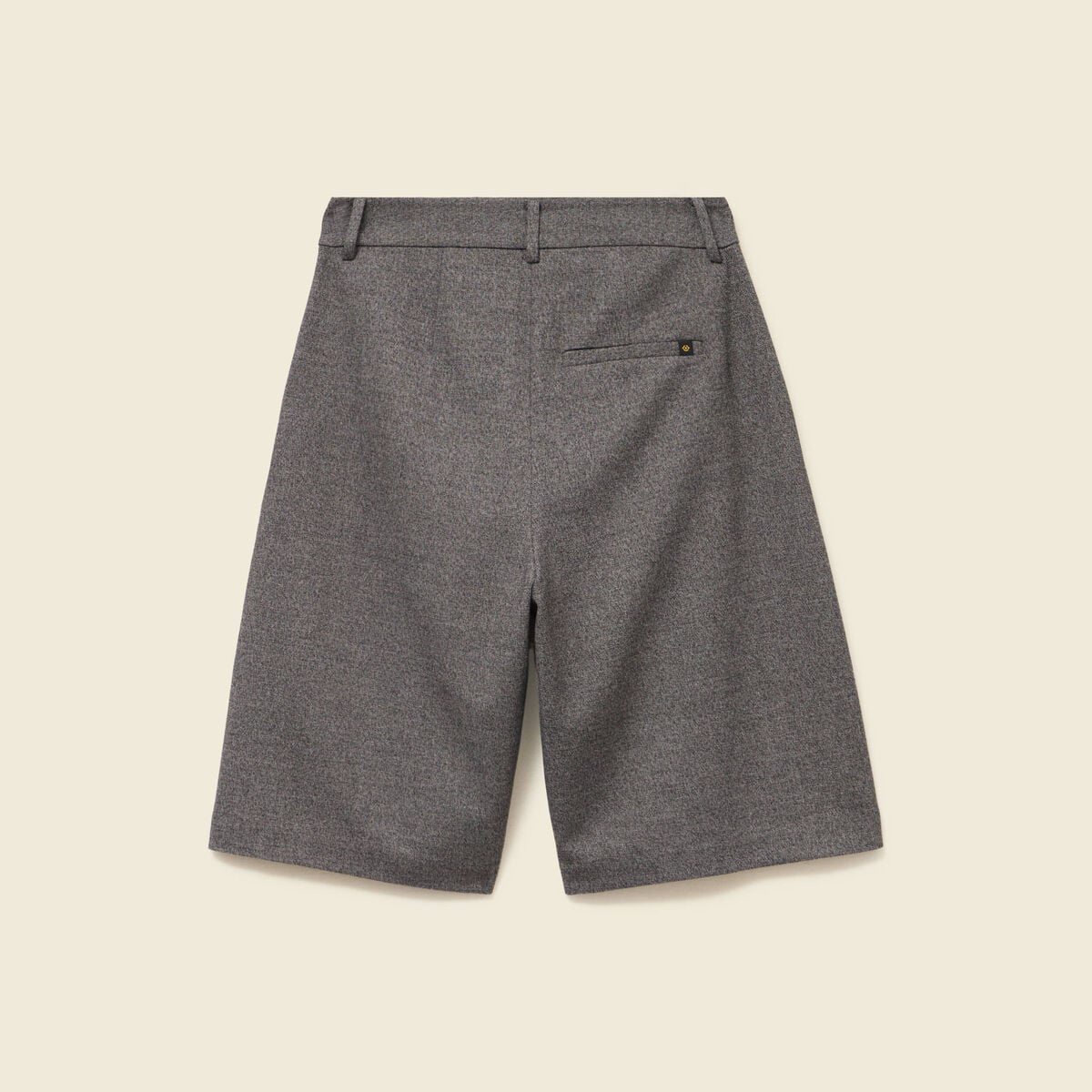 Bermuda large taille haute gris femme