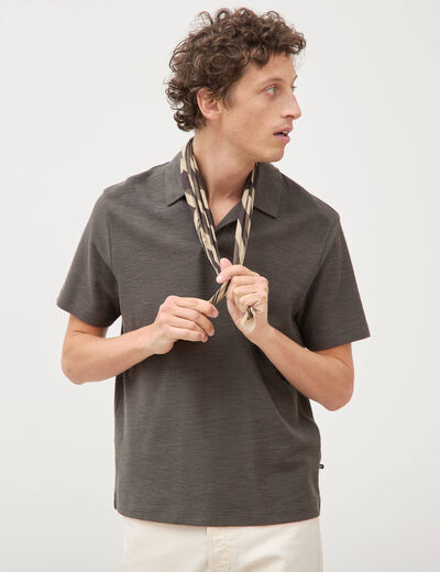 Polo manches courtes vert fonc&eacute; homme