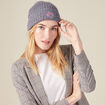 Bonnet tricoté fabriqué en France gris foncé femme