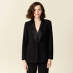 Blazer col châle noir femme